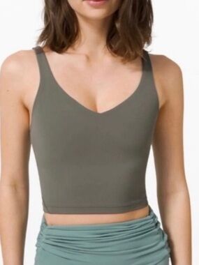 lululemon athletica Olive Green V-Neck Cropped Tank